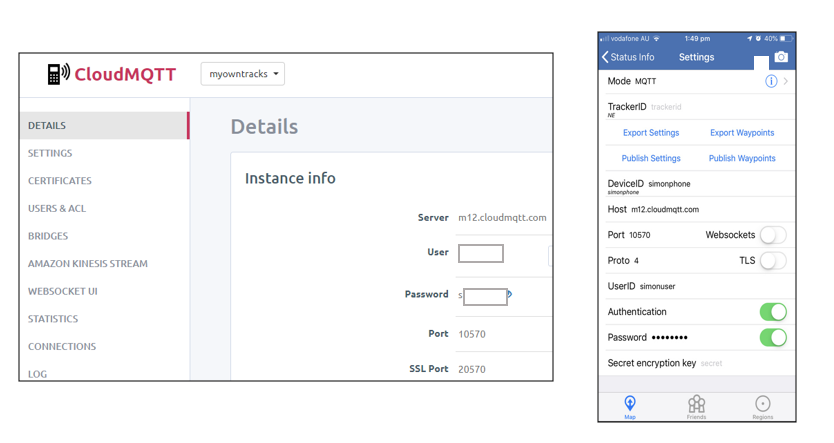 CloudMQTT and OwnTracks app setup